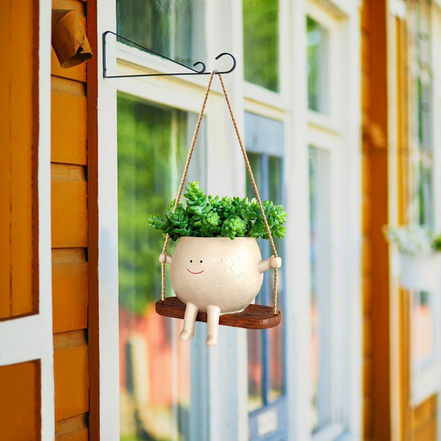 Hanging Swing Face Planter Pot