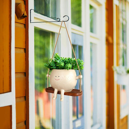 Hanging Swing Face Planter Pot