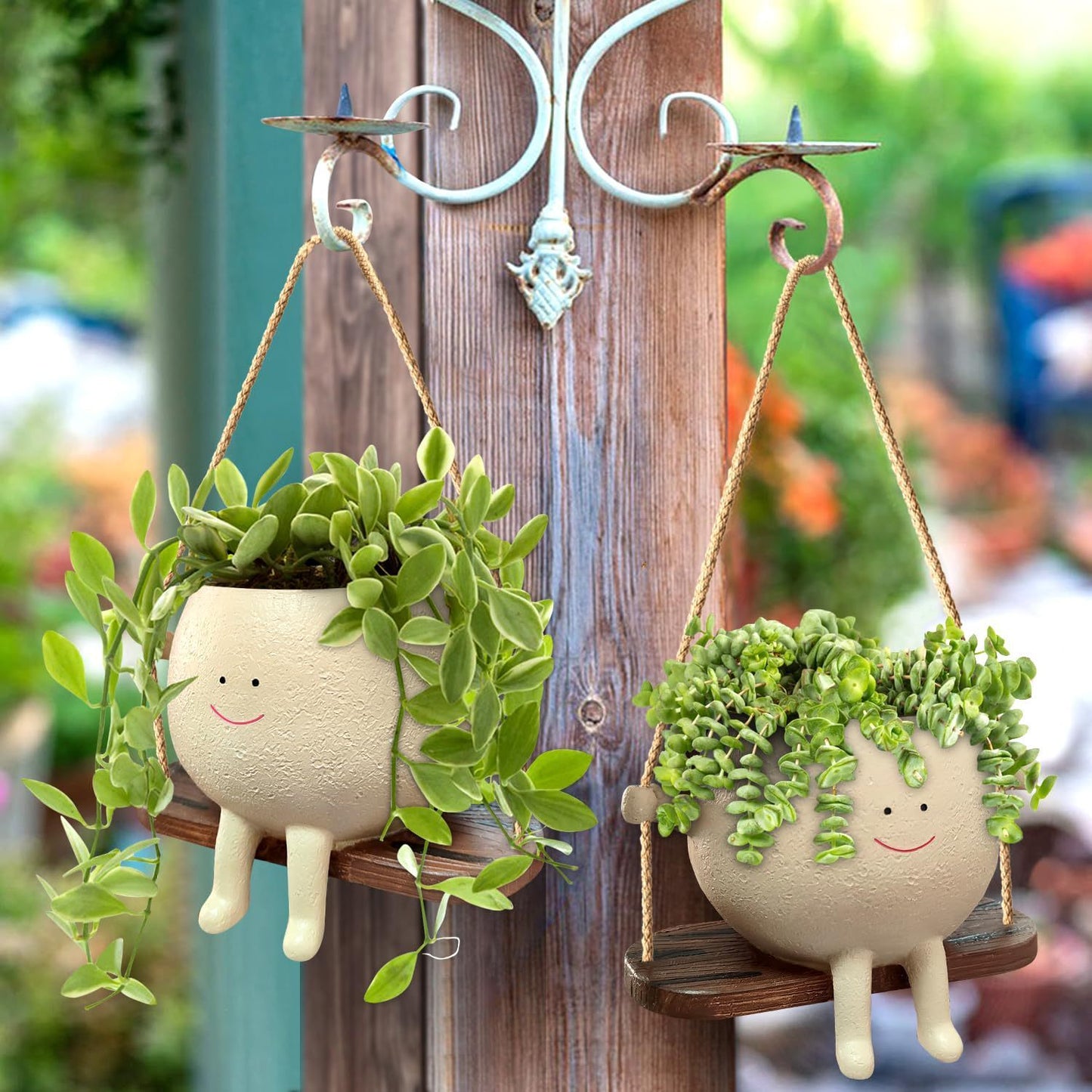 Hanging Swing Face Planter Pot
