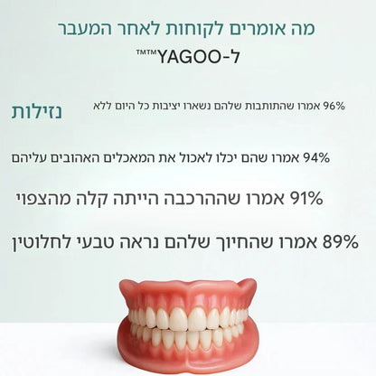 מסתיים היום: חיסכון לזמן מוגבל - שיניים תותבות YAGOO™ בהתאמה אישית לחיוך בטוח בעצמך