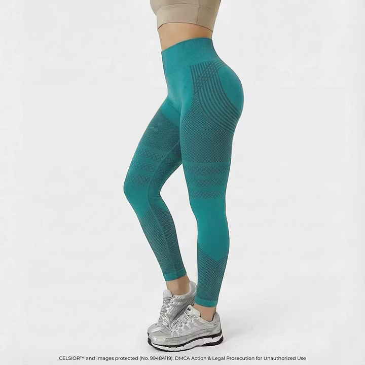 טייץ ספורט מחטב בגזרה גבוהה – עיצוב מחמיא, גמישות מקסימלית וייבוש מהיר